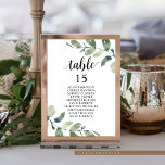 Bröllop Middag, Eucalyptus Guests sittdiagram T Bordsnummer<br><div class="desc">Bord-kort för gästgästgästgäster i bröllop,  moderna grekiska eukalyptus-teman. Anpassa texten och / eller ta bort och fylla i med temat för bröllopsfesten.</div>