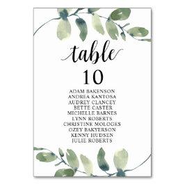 Bröllop Middag, Eucalyptus Guests sittdiagram Ta Bordsnummer