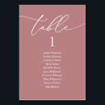 Bröllop Middag, modernt gästdiagram Bordsnummer<br><div class="desc">Bord-diagramkortet för gästgästgäst i bröllop,  den moderna romantiska kalligrafin i dammig i ro. Anpassa texten och/eller ta bort och fyll i med bröllopsfesten som matchar färg.</div>