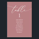 Bröllop Middag, modernt gästdiagram Bordsnummer<br><div class="desc">Bord-diagramkortet för gästgästgäst i bröllop,  den moderna romantiska kalligrafin i dammig i ro. Anpassa texten och/eller ta bort och fyll i med bröllopsfesten som matchar färg.</div>