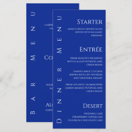 Bröllop Middag och Pub Menu-Blue och White Meny