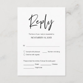 Bröllop Middag OSA, matsalternativ Kort för djurut