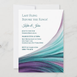 Bröllop-Middag Rehearsal-Modern Lila och Teal- Inbjudningar