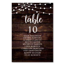 Bröllop Middag, Rustic Guests sittdiagram Bordsnummer