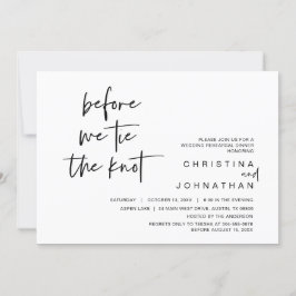 Bröllop-middagen, innan vi tippar ihop knuten inbjudningar