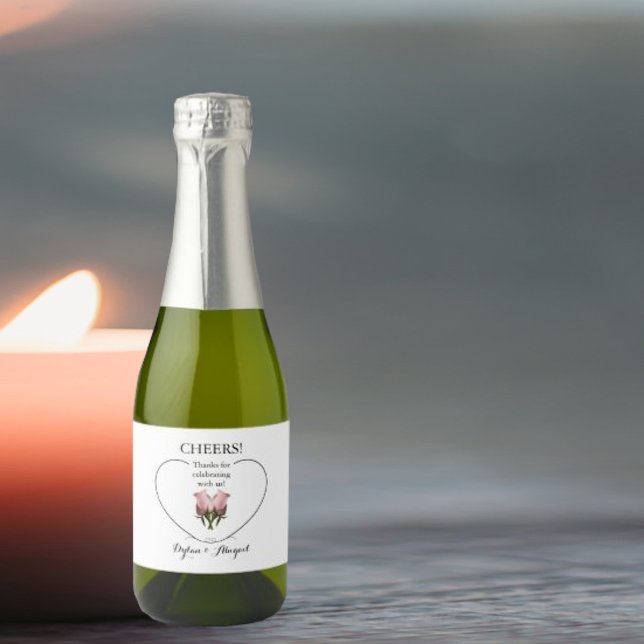 Bröllop Mini-mousserande Vin-Flaska-etikett utan R (Skapare uppladdad)