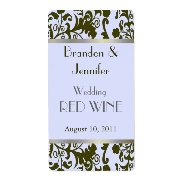 Bröllop Mini Vin etiketter Fraktsedel (Framsidan)
