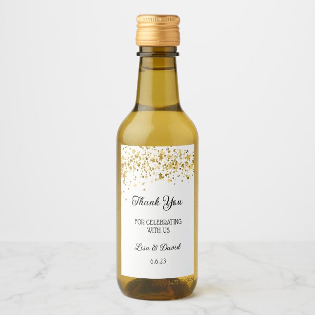 Bröllop Mini Vin Flaska-etiketter Vinetikett (Framsida)