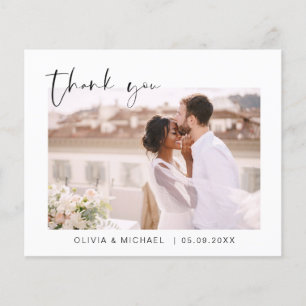 Bröllop-minialistiskt foto tackkort flygblad