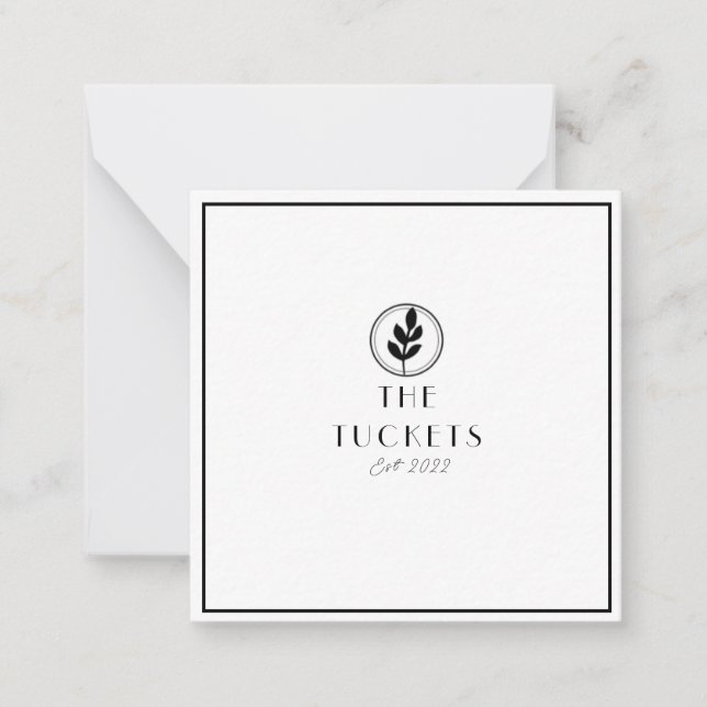 Bröllop-minialistiskt modernt Tack-kort Anteckningskort (Framsida)