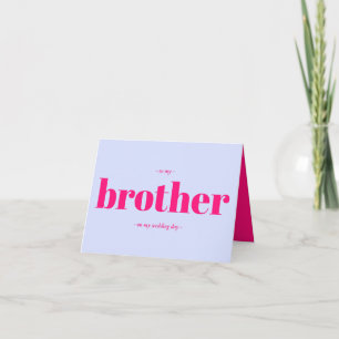 Bröllop Minimal Enkel Lilafärgad rosa bror Kort