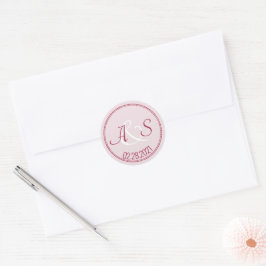 Bröllop minimala klassiskt Initialer-datum - Burgu Runt Klistermärke