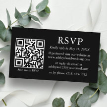Bröllop minimalistisk enkel QR Black OSA