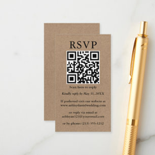 Bröllop-minimalistisk enkel QR-OSA Kraft Tilläggskort