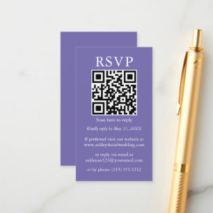 Bröllop-minimalistisk enkel QR-OSA periwinkle Tilläggskort