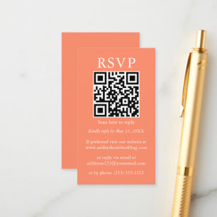Bröllop minimalistisk koral för enkel QR-OSA Tilläggskort