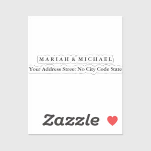 Bröllop: Minsta möjliga Professionell Namn Adress Klistermärken