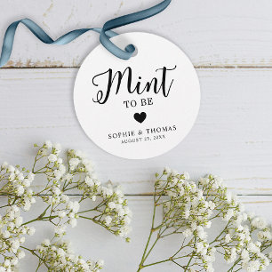 Bröllop Mint att Vara Rund Gåvor Etiketter