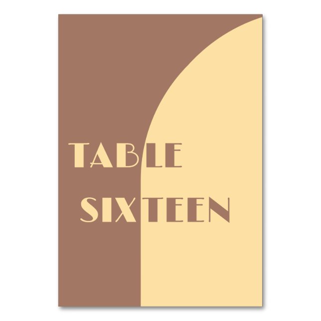 Bröllop Mocha Mousse Creamy Gult Bord Card Bordsnummer (Framsidan)