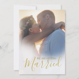 Bröllop Modern 2-fotoöverlägg Elegant enkel Inbjudningar