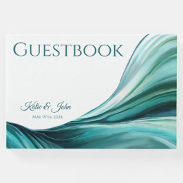 Bröllop Modern Abstrakt-Emerald Grönt- Gästböcker
