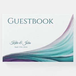 Bröllop Modern Abstrakt-Lila och kalk- Gästböcker