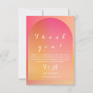 Bröllop Modern Boho Arch Sunset Ombre Tack Kort