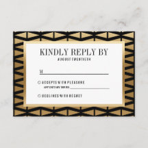 Bröllop | Modern Guld och svart geometri