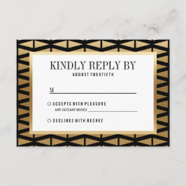 Bröllop | Modern Guld och svart geometri OSA Kort