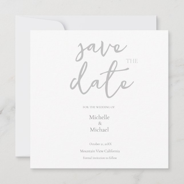 Bröllop Modern Kalligrafi Save the Date (Framsida)