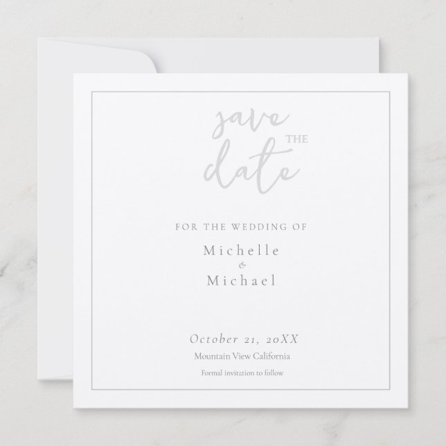 Bröllop Modern Kalligrafi Save the Date Inbjudningar (Framsida)