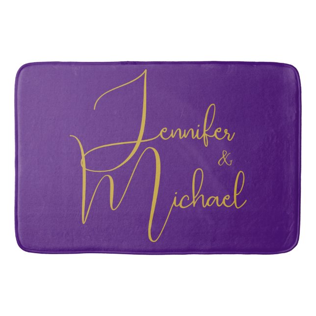 Bröllop Modern minimalistisk enklav Namn Badrumsmatta (Framsidan)