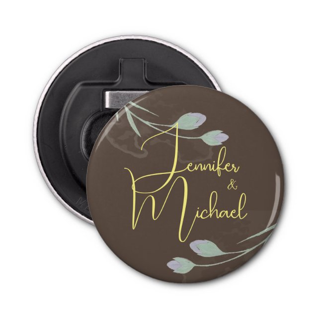 Bröllop Modern minimalistisk enklav Namn Flasköppnare (Framsidan)