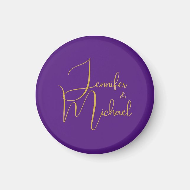 Bröllop Modern minimalistisk enklav Namn Magnet (Framsidan)
