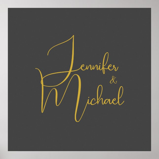 Bröllop Modern minimalistisk enklav Namn Poster (Framsidan)