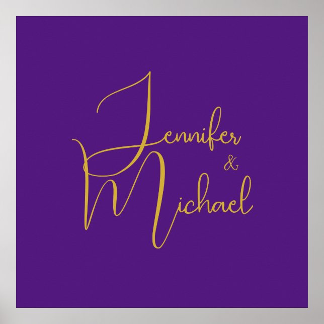 Bröllop Modern minimalistisk enklav Namn Poster (Framsidan)