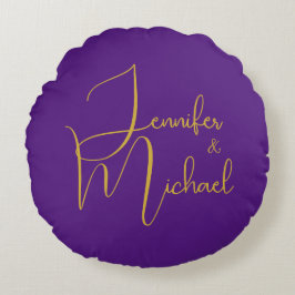 Bröllop Modern minimalistisk enklav Namn Rund Kudde