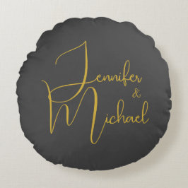 Bröllop Modern minimalistisk enklav Namn Rund Kudde