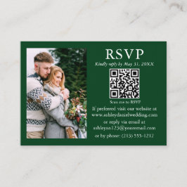 Bröllop Modern minimalistisk Grönt av foto QR OSA Tilläggskort