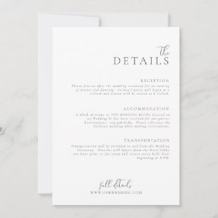 Bröllop Modern Minimum Light and Airy Details Card Inbjudningar