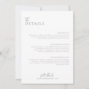 Bröllop Modern Minimum Light and Airy Details Card Inbjudningar