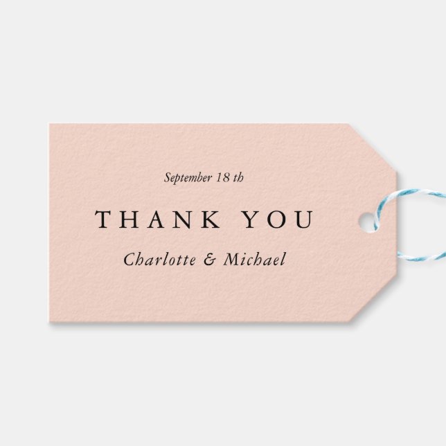 Bröllop Modern och minimal tack Presentetikett (Framsidan (Horisontell))