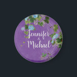 Bröllop Modern Plain Calligraphy Namn Blommigt Magnet<br><div class="desc">Du kan enkelt byta typsnitt och färg. Du kan också lägga till logotypen och bakgrundsbilden som du vill.</div>