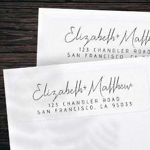 Bröllop Modern Script-minimalistisk Returadress Etikett