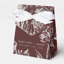 Bröllop Modern Simple Blommigt Silver Burgundy Presentaskar