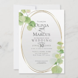 Bröllop | Modern Springtime Eucalyptus Inbjudningar