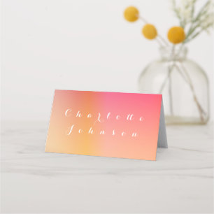 Bröllop Modern Sunset Ombre Namn Meal Choice Placeringskort