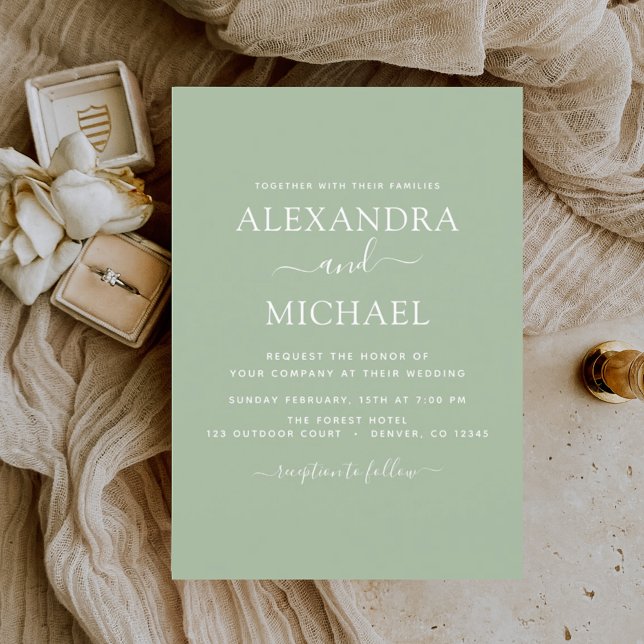 Bröllop Modern typografi för Grönt av budgetsaldo Flygblad (Skapare uppladdad)