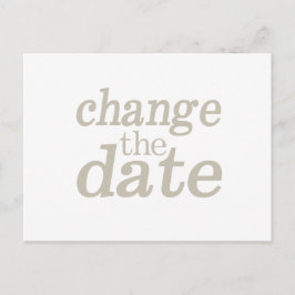 Bröllop moderna, minimalistiska ändring av datum meddelande vykort