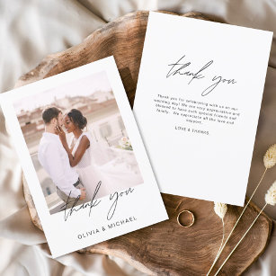Bröllop moderna, minimalistiska tackkort flygblad